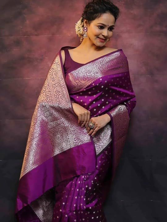 Women's Cotton Silk Woven Saree with Blouse Material