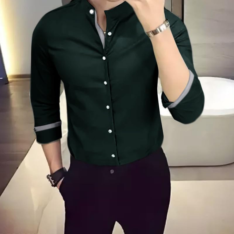 Tee Projekt Shirt for men Cotton Spread Collar Long Sleeve