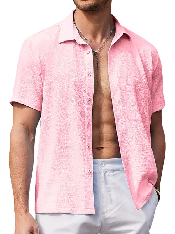 Pinkmint Shirt for Men Stylish Popcorn Textured Shirt