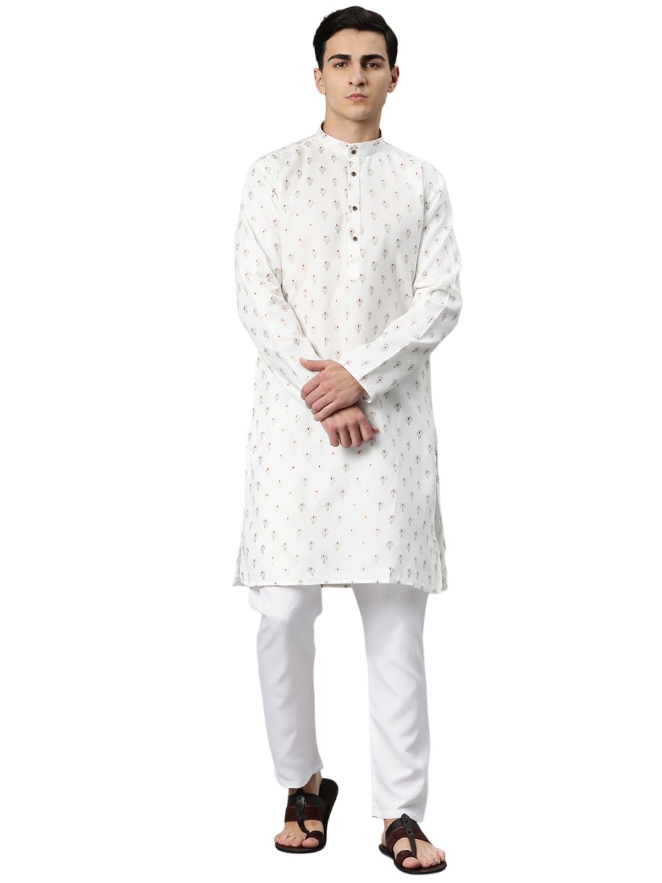 Luxrio Kurta for Men Cotton Blend Printed Regular Fit