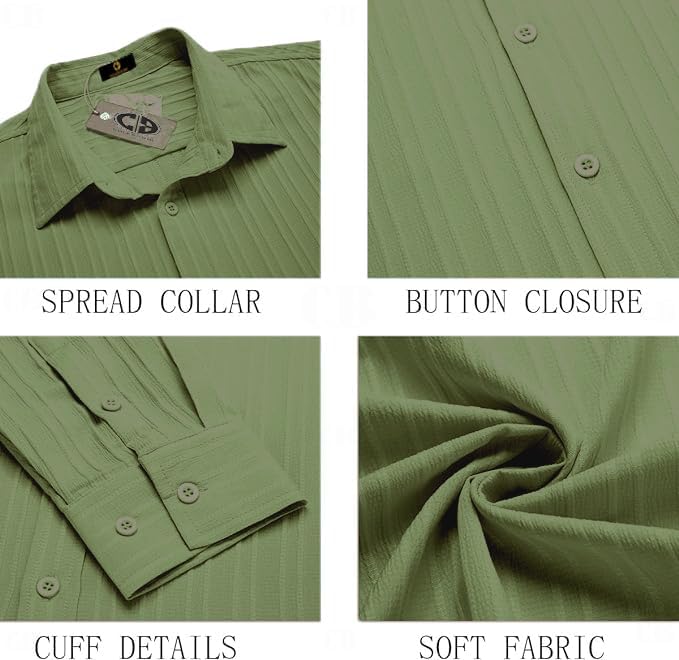 KEMLA Men's Casual Button Down Shirts Long Sleeve