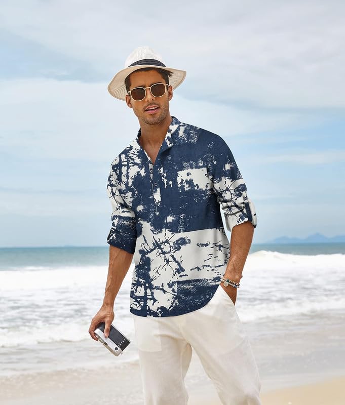 Bellstone Men's Cotton Blend Full Sleeve Printed