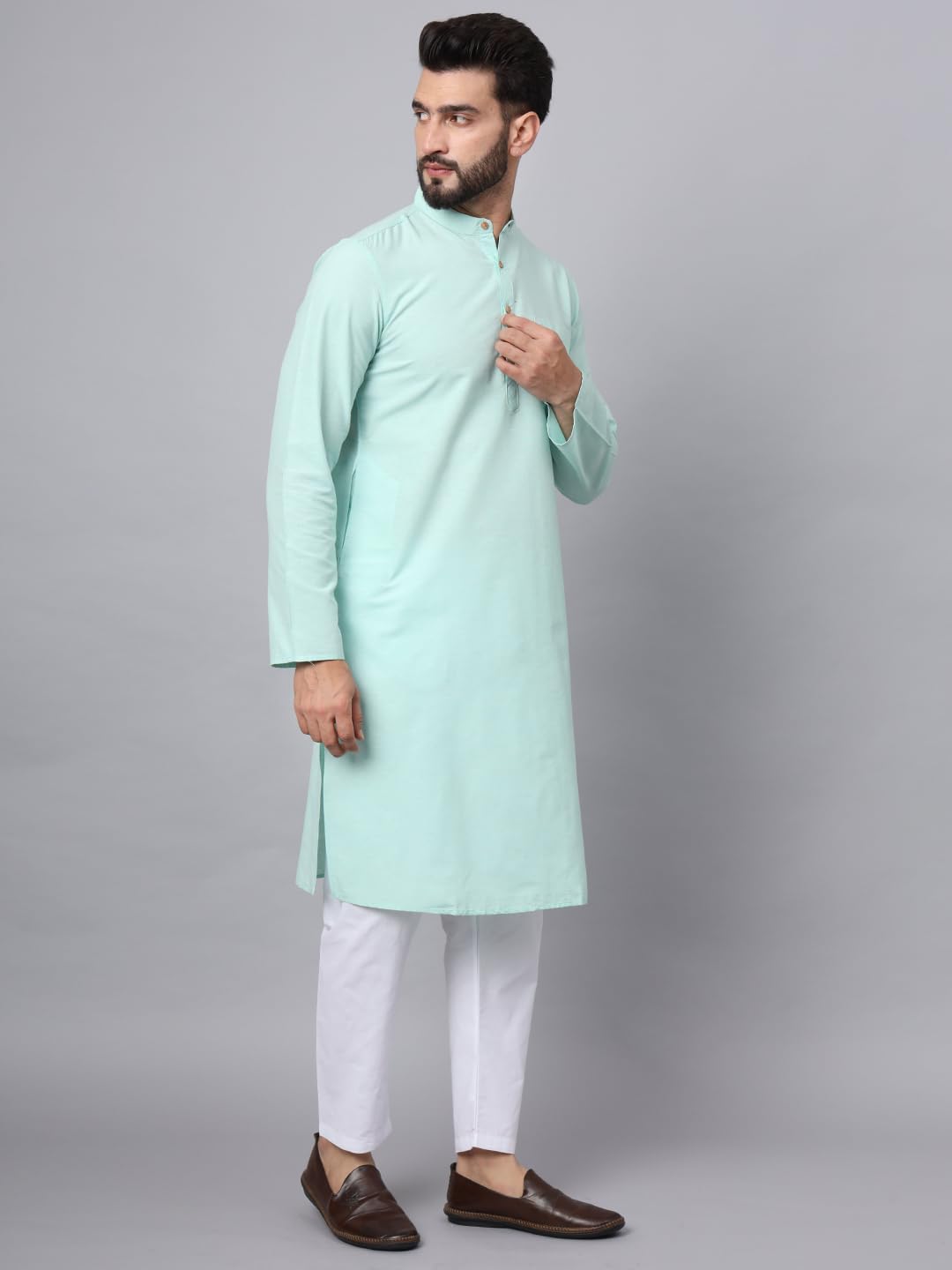 CHIKAN Men's Cotton Regular Premium Long Kurta