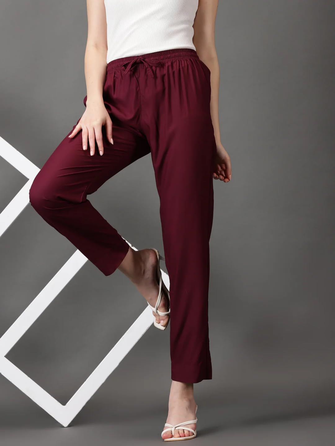 Cadila Women's Cotton Drawstring Rayon Pants