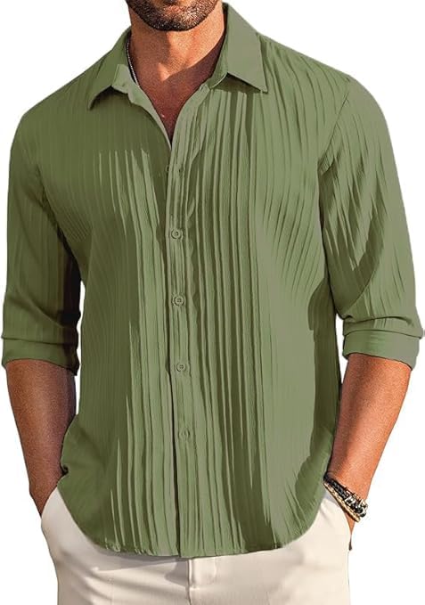 KEMLA Men's Casual Button Down Shirts Long Sleeve