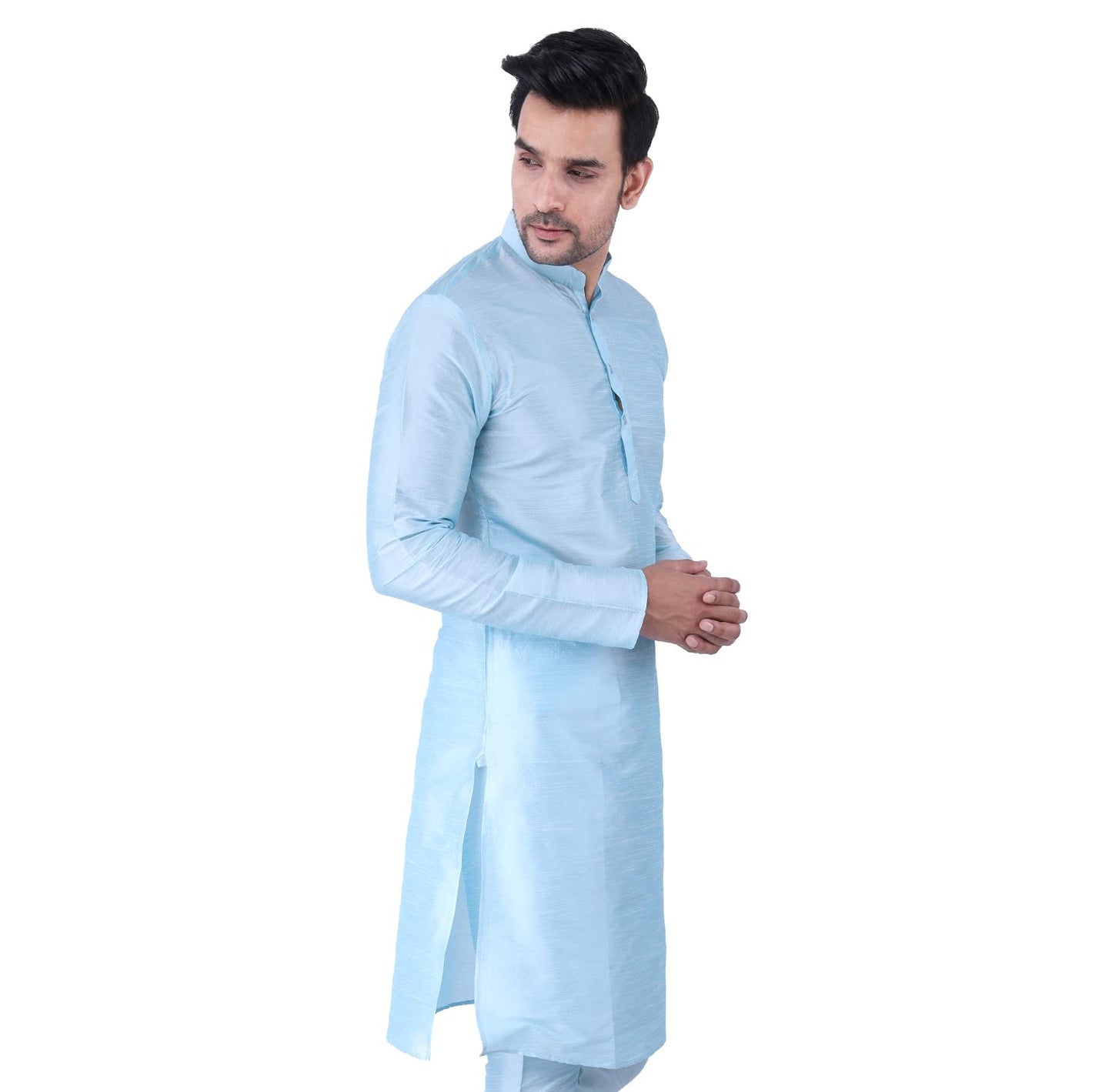 ZYMIN Men's Silk Blend Knee Length Solid Color Style