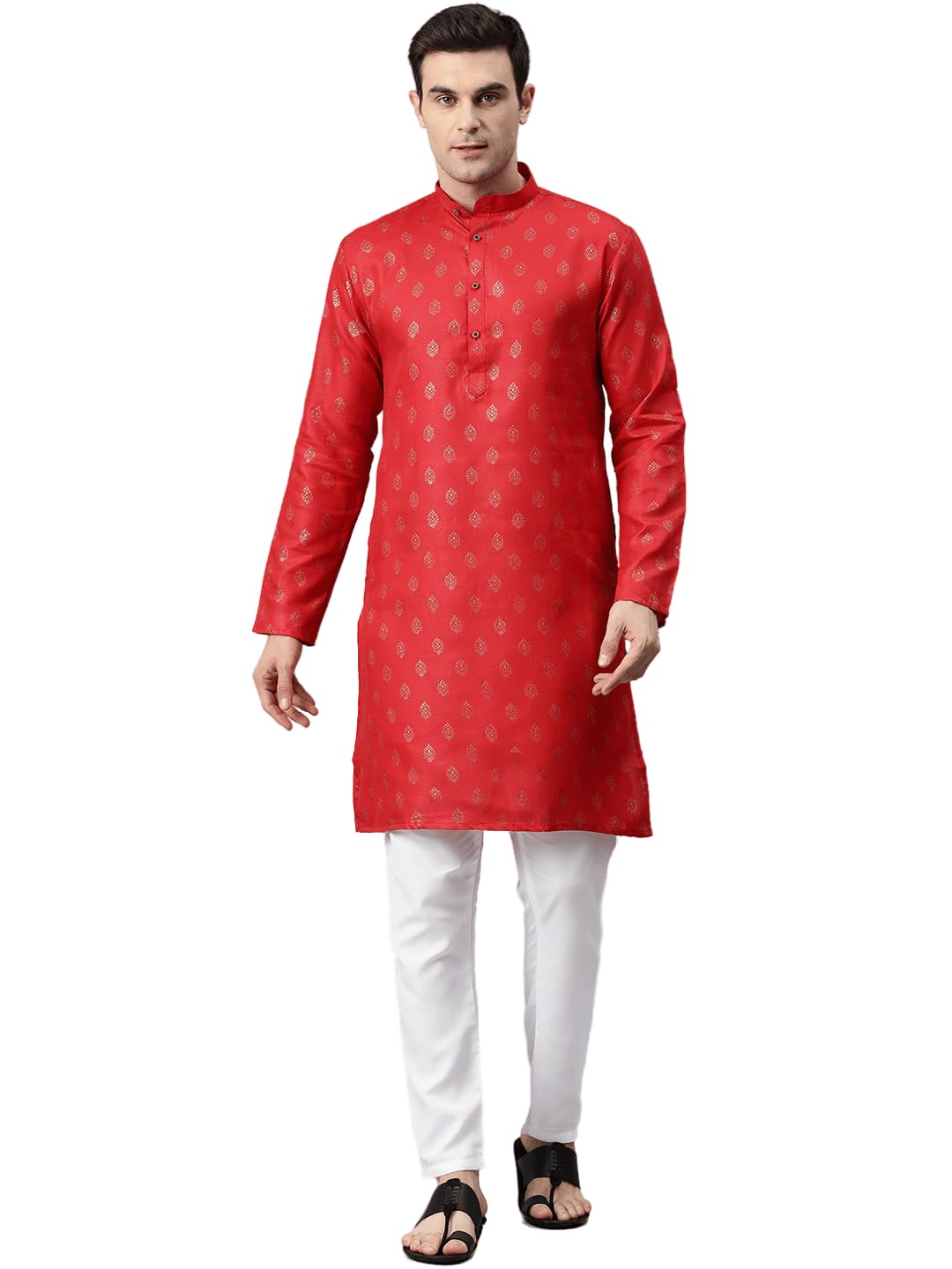 Luxrio Kurta for Men Cotton Blend Printed Regular Fit