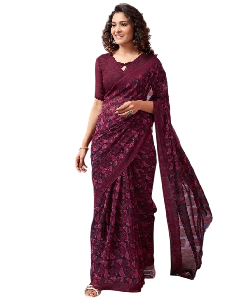 FASHION Women's Georgette Floral Printed Saree