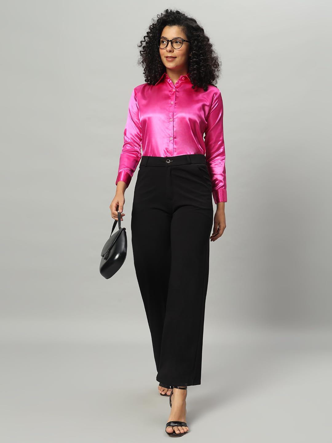 FUNDAY FASHION Women Solid Formal Satin Regular Fit Shirt