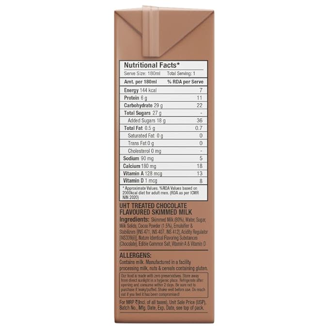 Epigamia Chocolate Milkshake, 180 ml