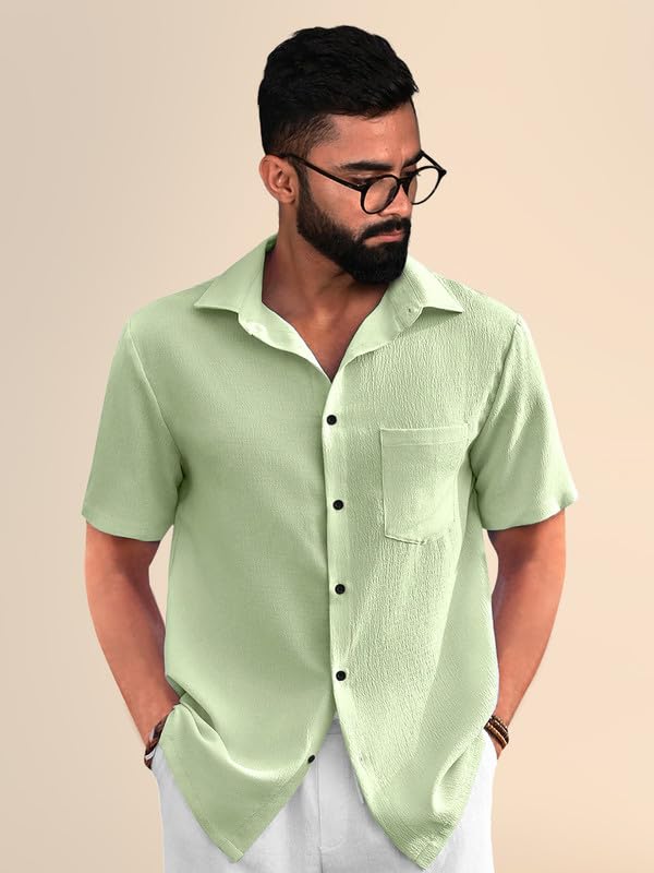 Pinkmint Combo of Men's Regular Fit Popcorn Shirt