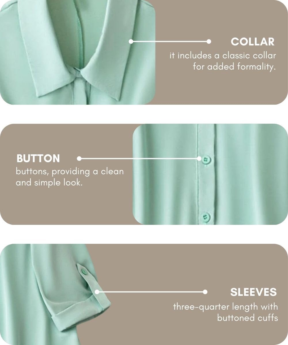 Leriya Fashion Women's Shirt Dress Knee Length Dress | Loose Fit | Button-Down | | 3/4 Sleeve | Summer Wear | Available in (Pack of 2 | Value Pack)