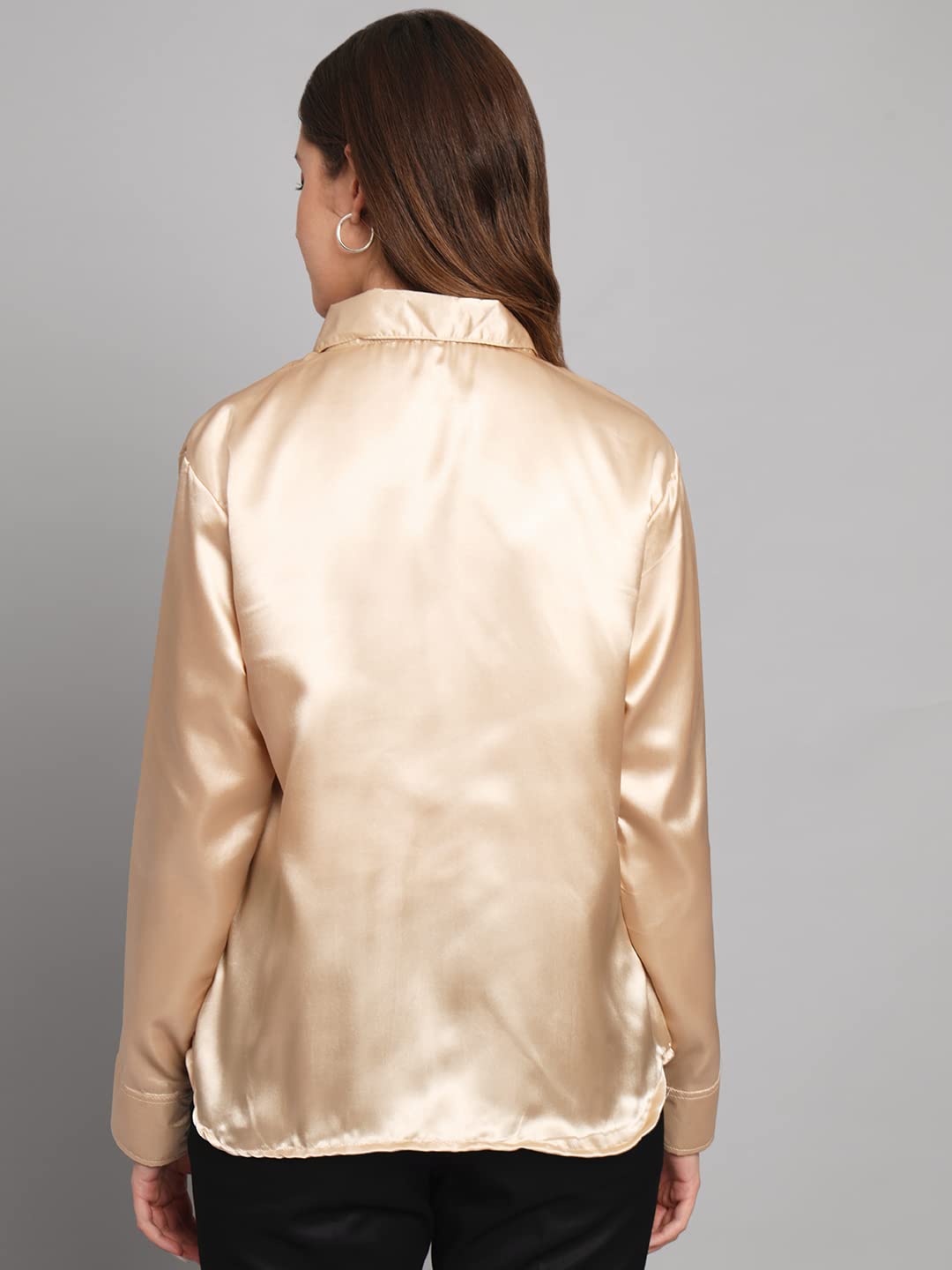 FUNDAY FASHION Women Solid Formal Satin Regular Fit Shirt