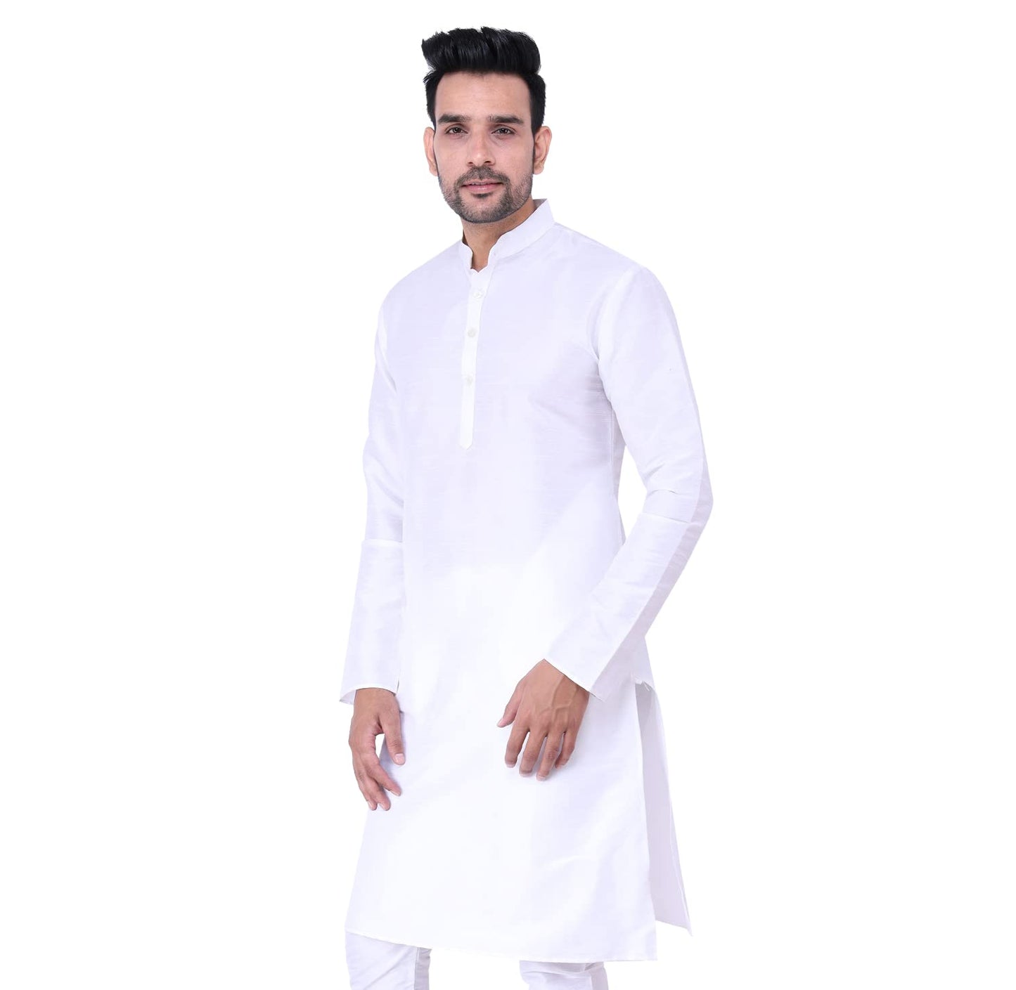 ZYMIN Men's Silk Blend Knee Length Solid Color Style