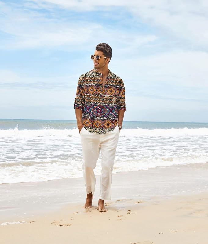 Bellstone Men's Cotton Blend Full Sleeve Printed