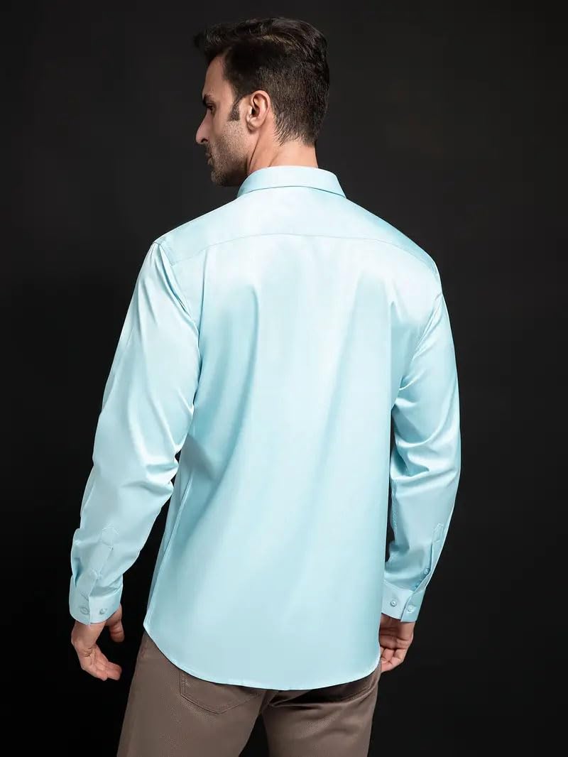 IndoPrimo Men's Stylish Solid Satin Casual Shirt