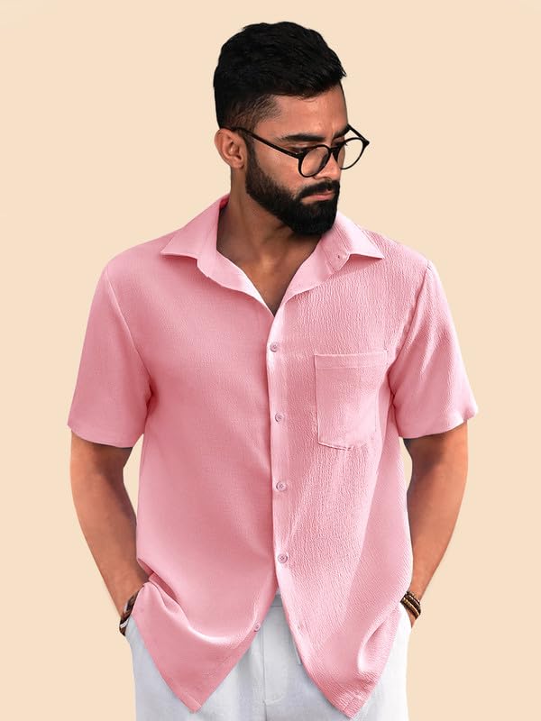 Pinkmint Combo of Men's Regular Fit Popcorn Shirt