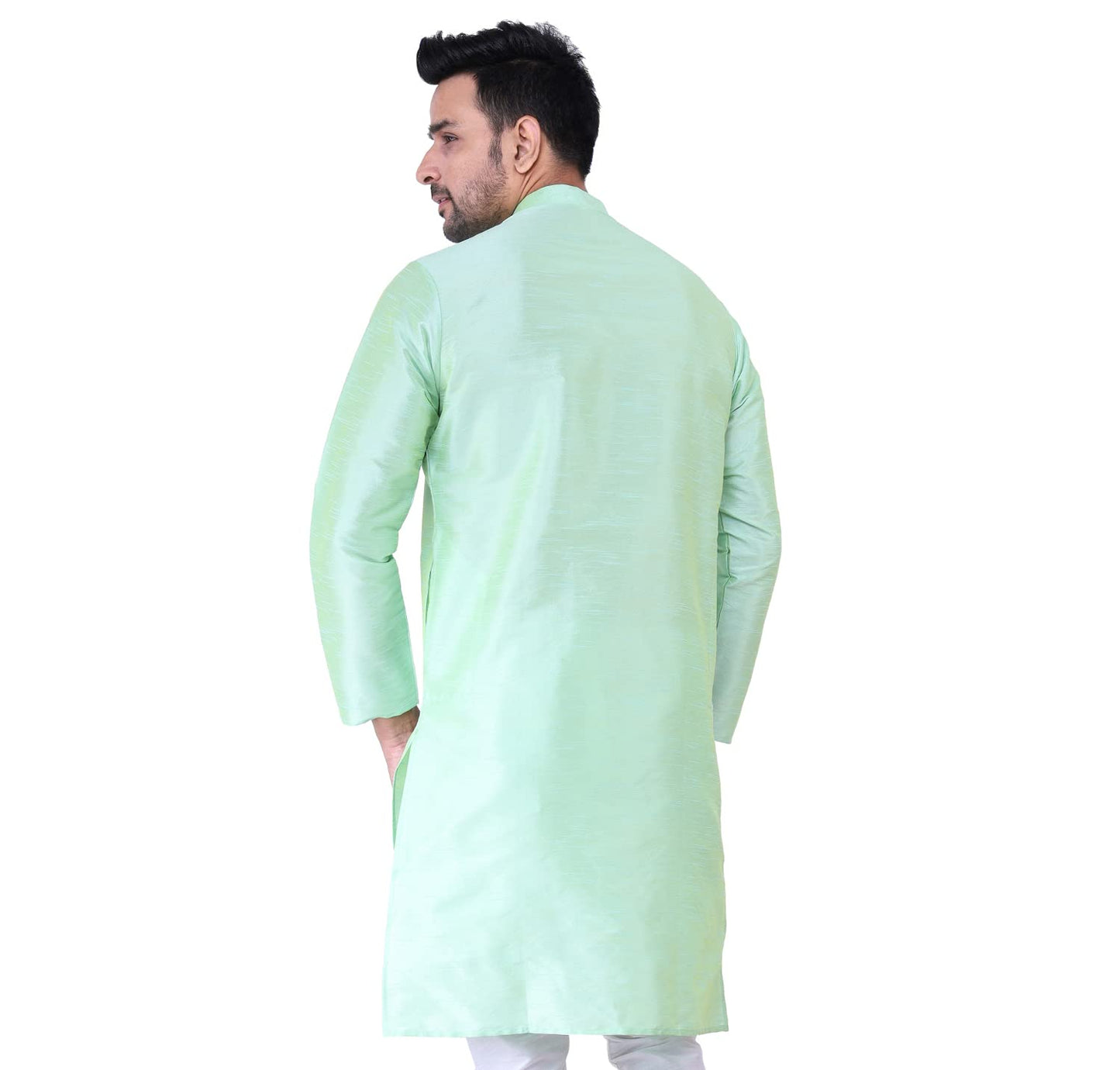 ZYMIN Men's Silk Blend Knee Length Solid Color Style