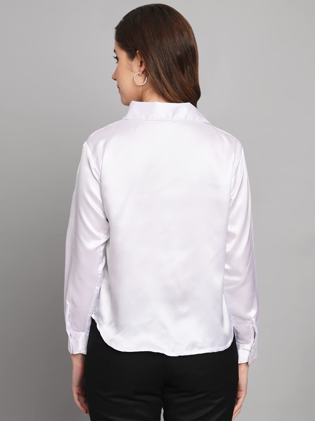 FUNDAY FASHION Women Solid Formal Satin Regular Fit Shirt