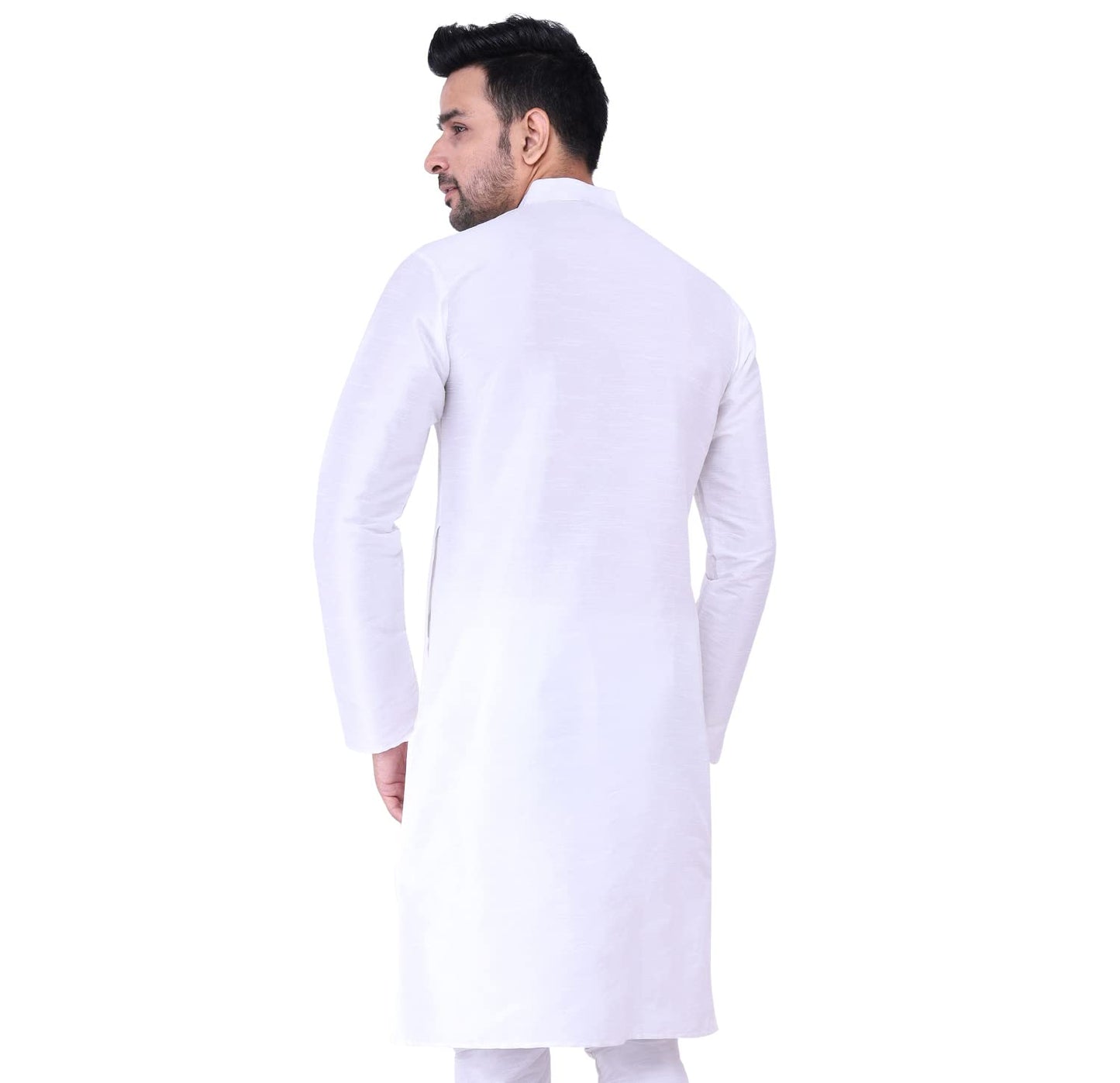 ZYMIN Men's Silk Blend Knee Length Solid Color Style