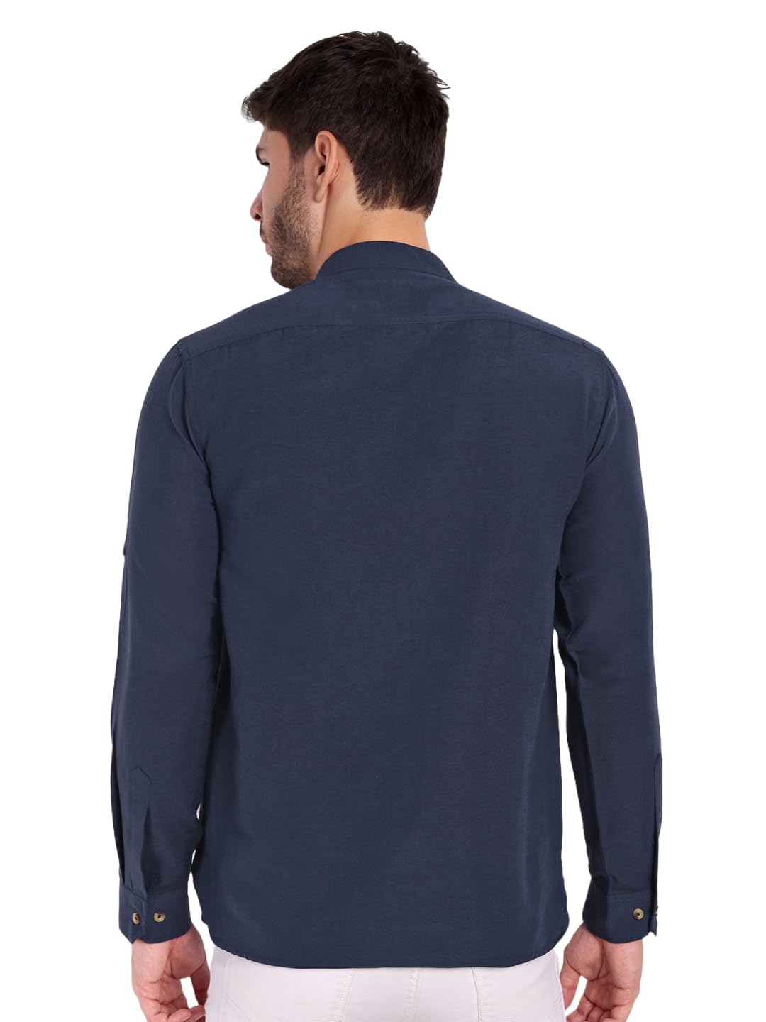 KNIGHT VICTORY Men Solid Cotton Linen Straight Kurta