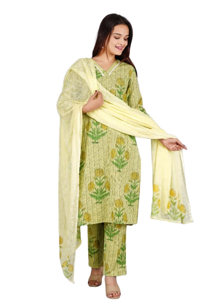 STYLISH TREND Cotton Floral Printed Kurta Set