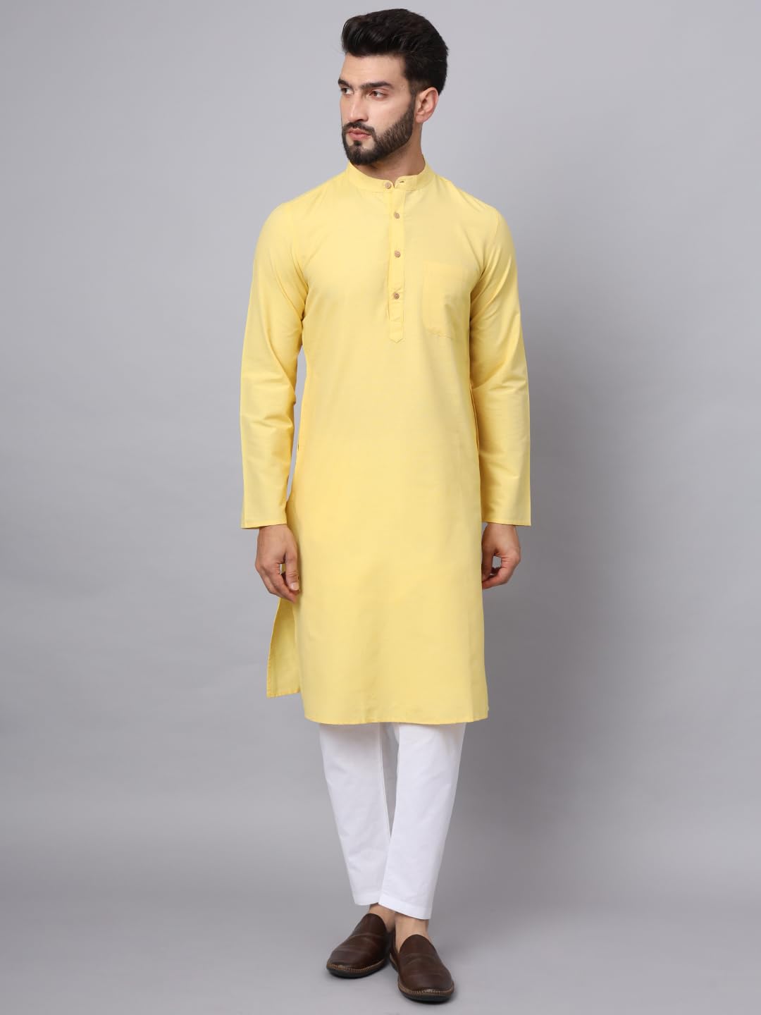 CHIKAN Men's Cotton Regular Premium Long Kurta