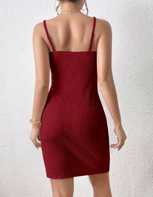 Women's Sexy One Peice with V-Neck and Bare Back Elegant Short Mini Dresses for Party Women's Bodycon Dresses, Sleeveless V-Neck, Ribbed Texture, Hot