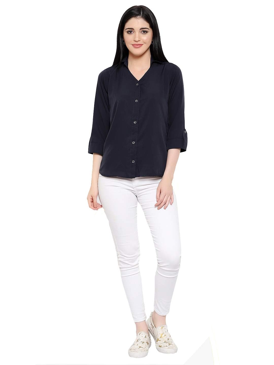 Leriya Fashion Solid Regular Fit Long Tops Oversized Shit