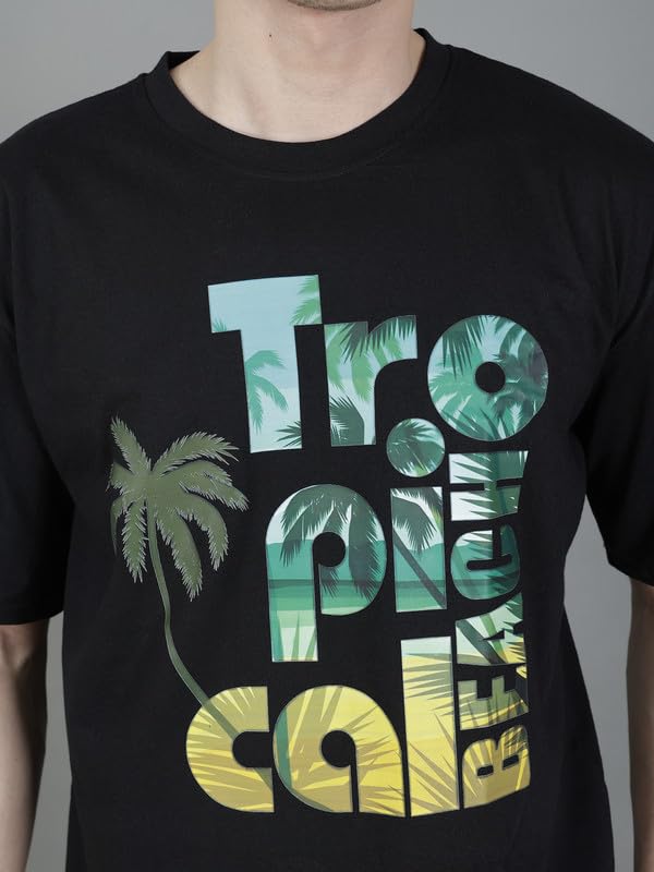 London Hills Men's Cotton Oversized Fit Casual Printed