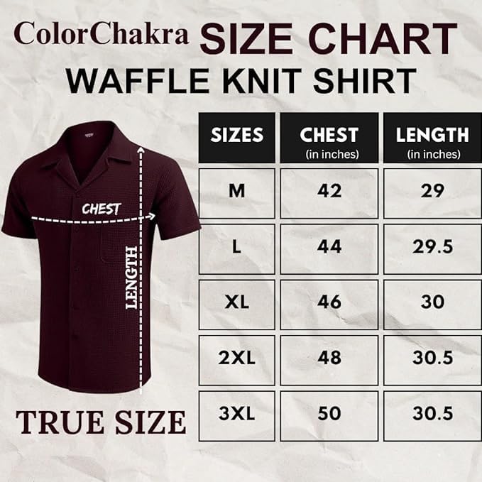 ColorChakra Casual Waffle Knit Shirt for Men