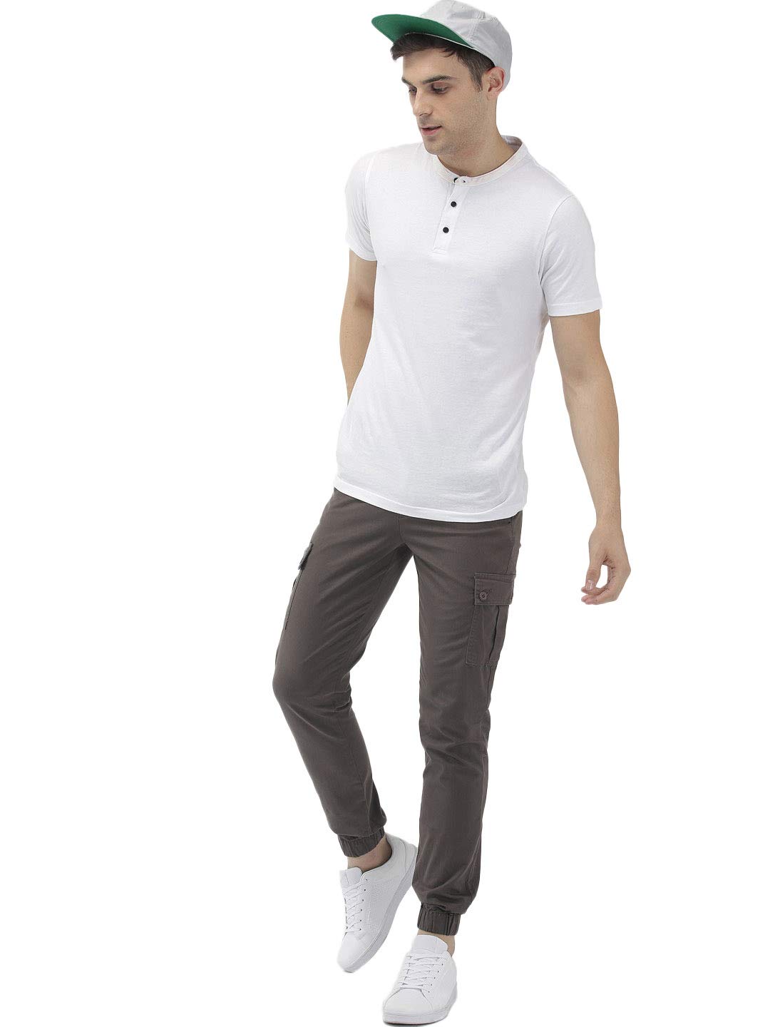 The Indian Garage Co Men's Slim Fit Mid Rise Cargo Pant