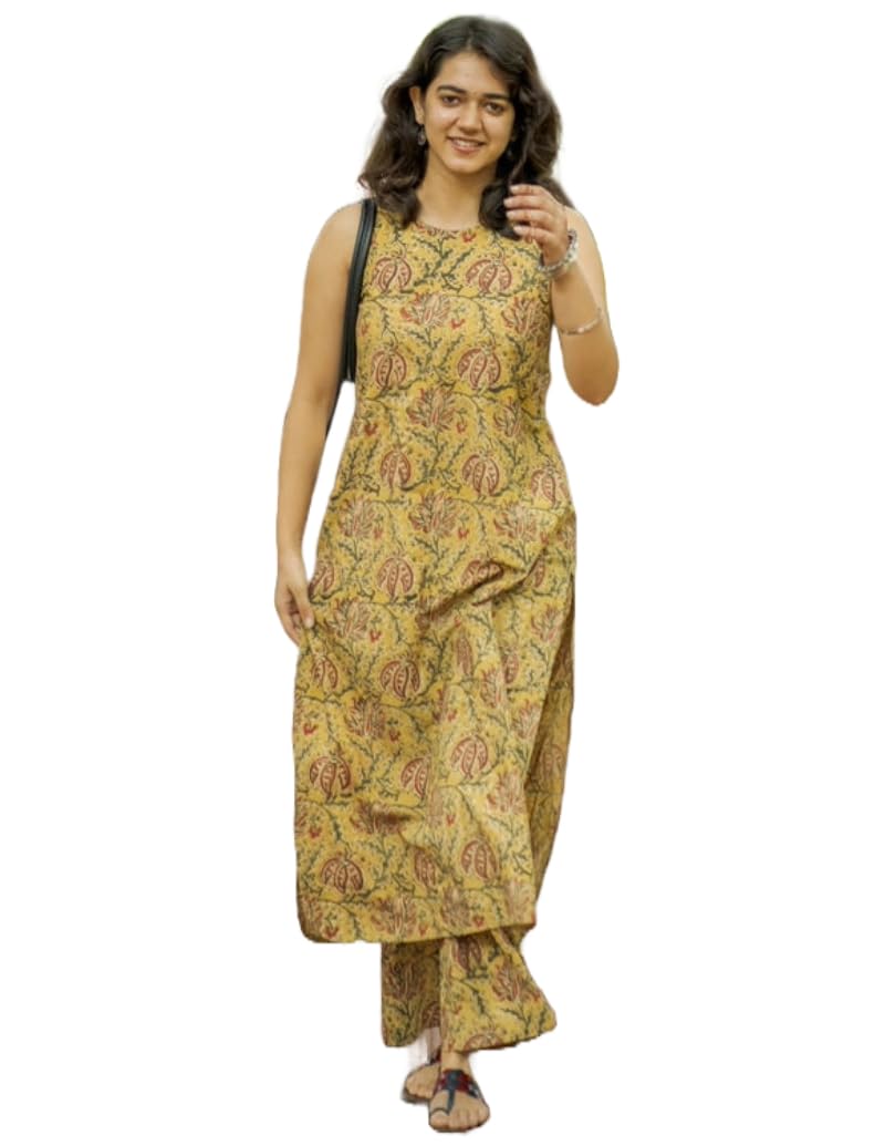 Women's Rayon Blend Straight Printed Kurta with Palazzo
