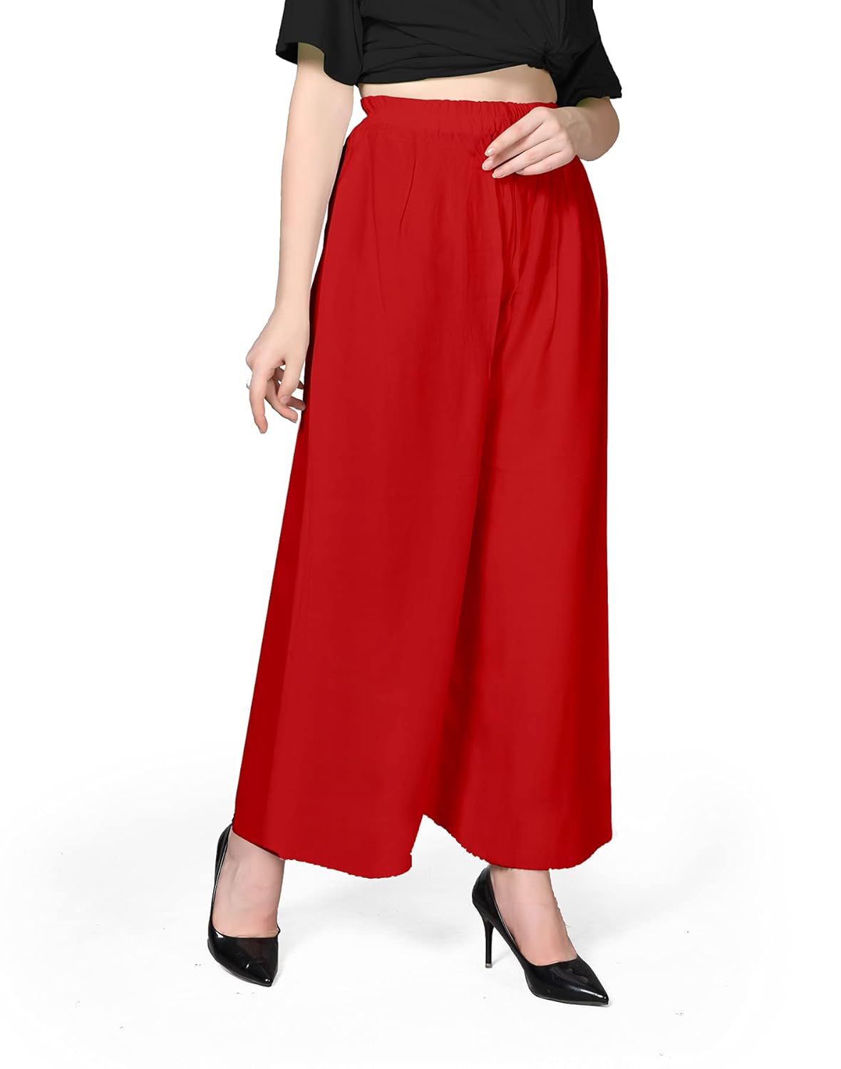 Pranjal Women's Premium Regular Fit Rayon Palazzo