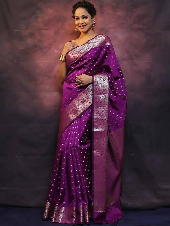 Women's Cotton Silk Woven Saree with Blouse Material