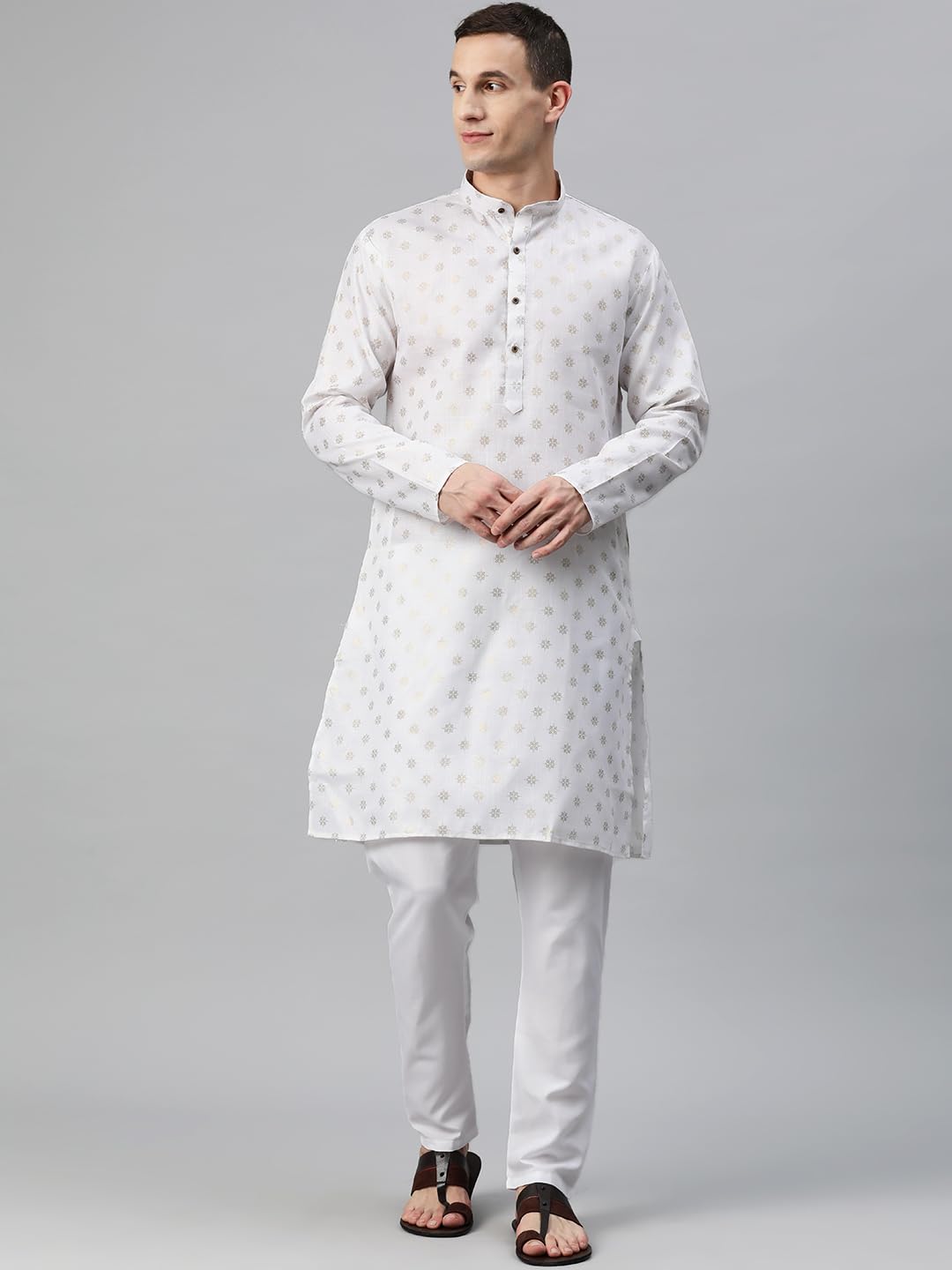 Luxrio Kurta for Men Cotton Blend Printed Regular Fit