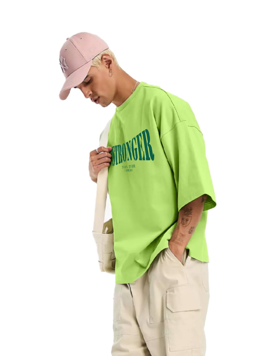 LEOTUDE Men's Cotton Oversized Fit T-Shirt