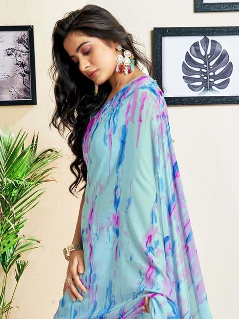 FASHION Women's Georgette Floral Printed Saree
