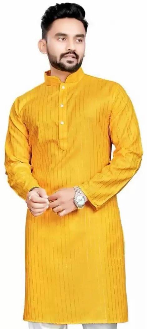 SOLOVIBES Men's Magic Cotton Solid Kurta