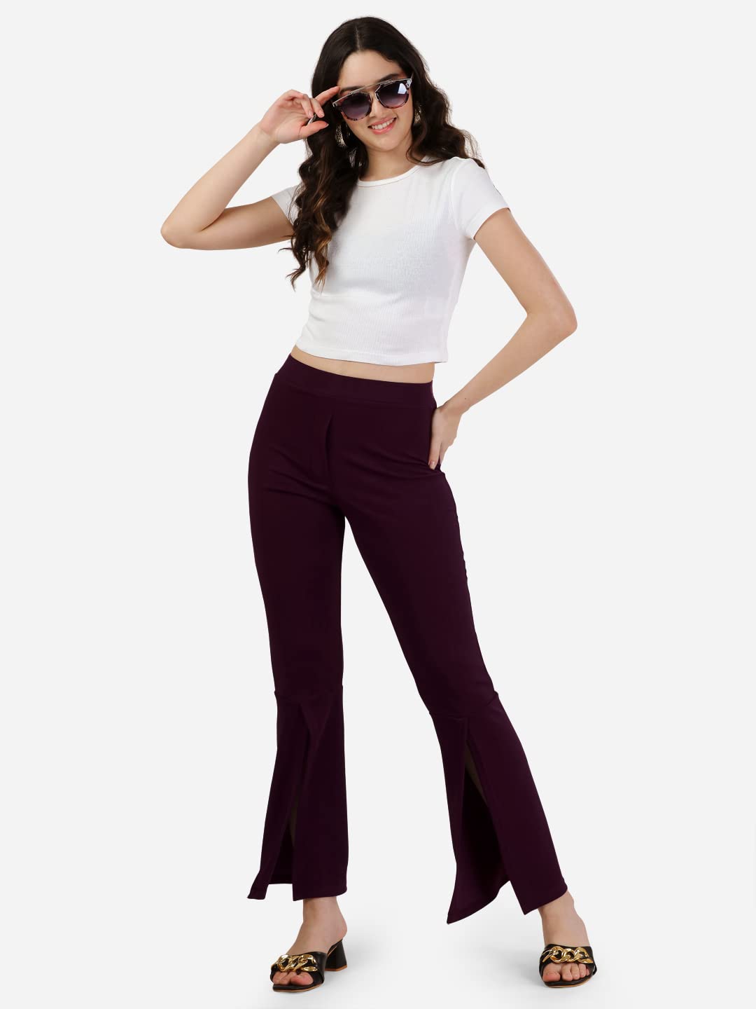 Mehrang Cotton Blend Parallel Trouser Pants Regular fit