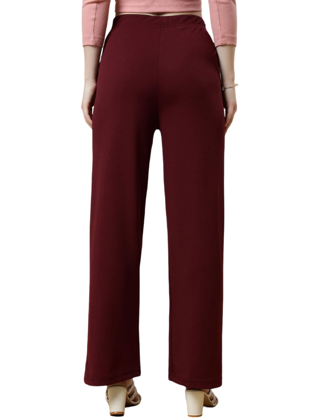 Qyaas Women's Classic Trouser Pants, High Waist