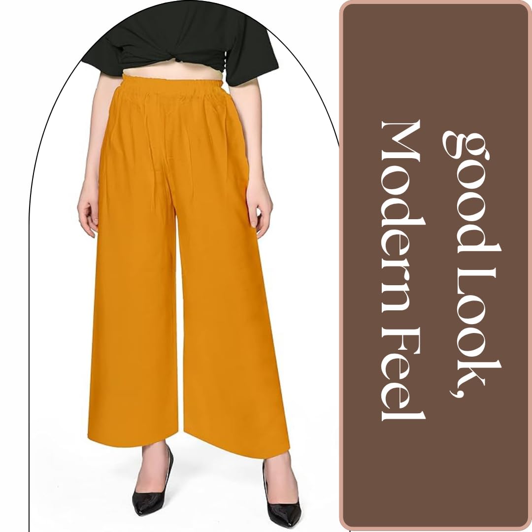 Pranjal Women's Premium Regular Fit Rayon Palazzo