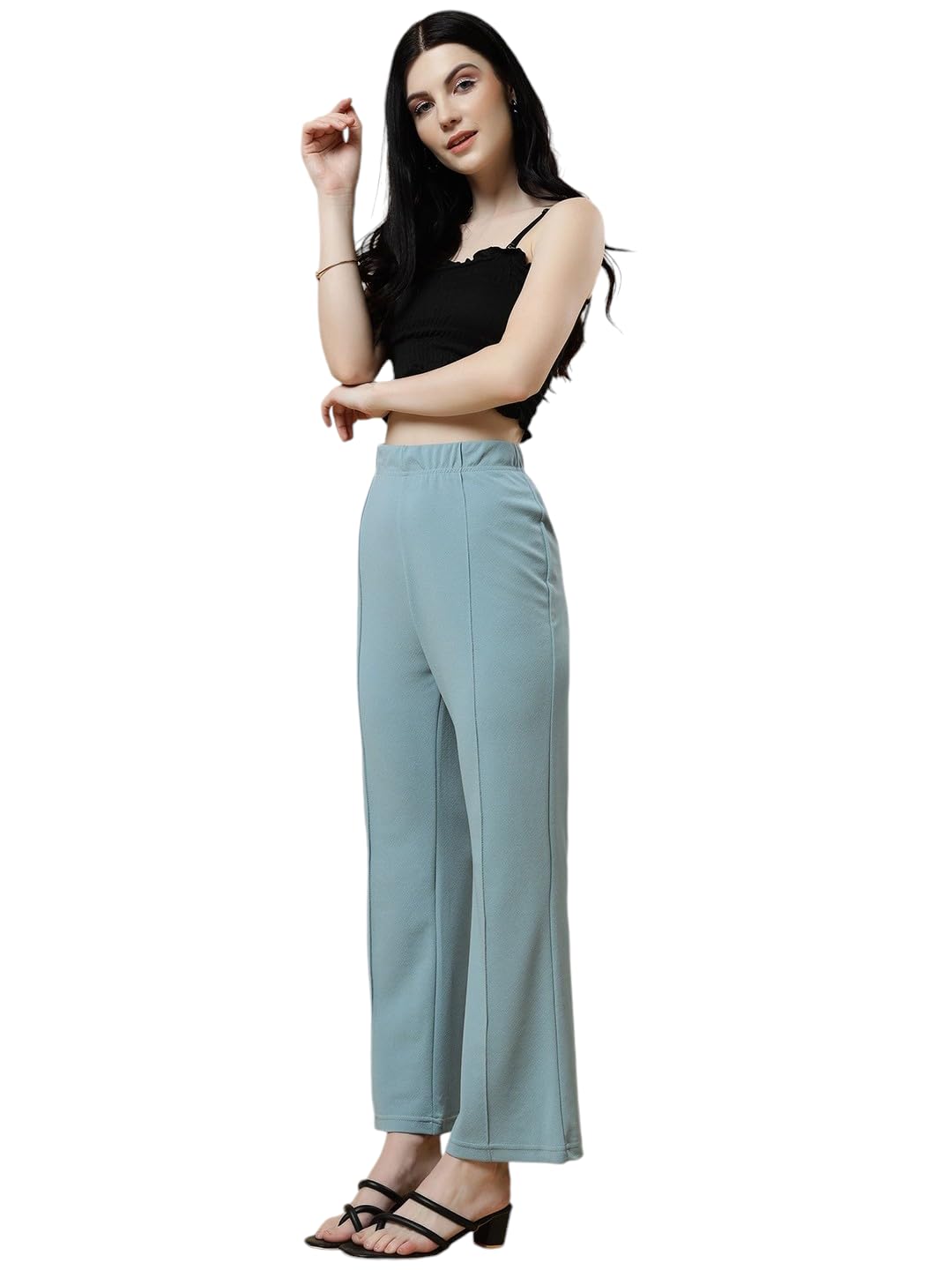 Qyaas Women's Classic Trouser Pants, High Waist