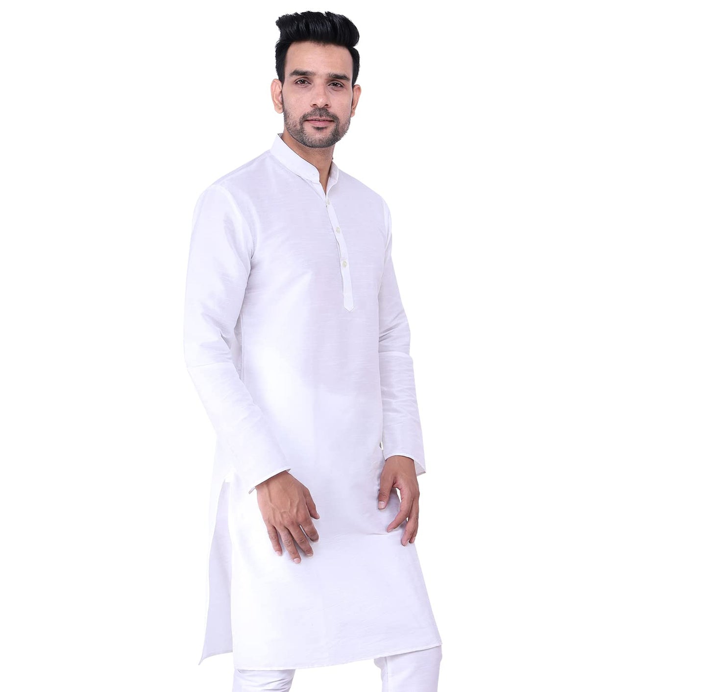 ZYMIN Men's Silk Blend Knee Length Solid Color Style