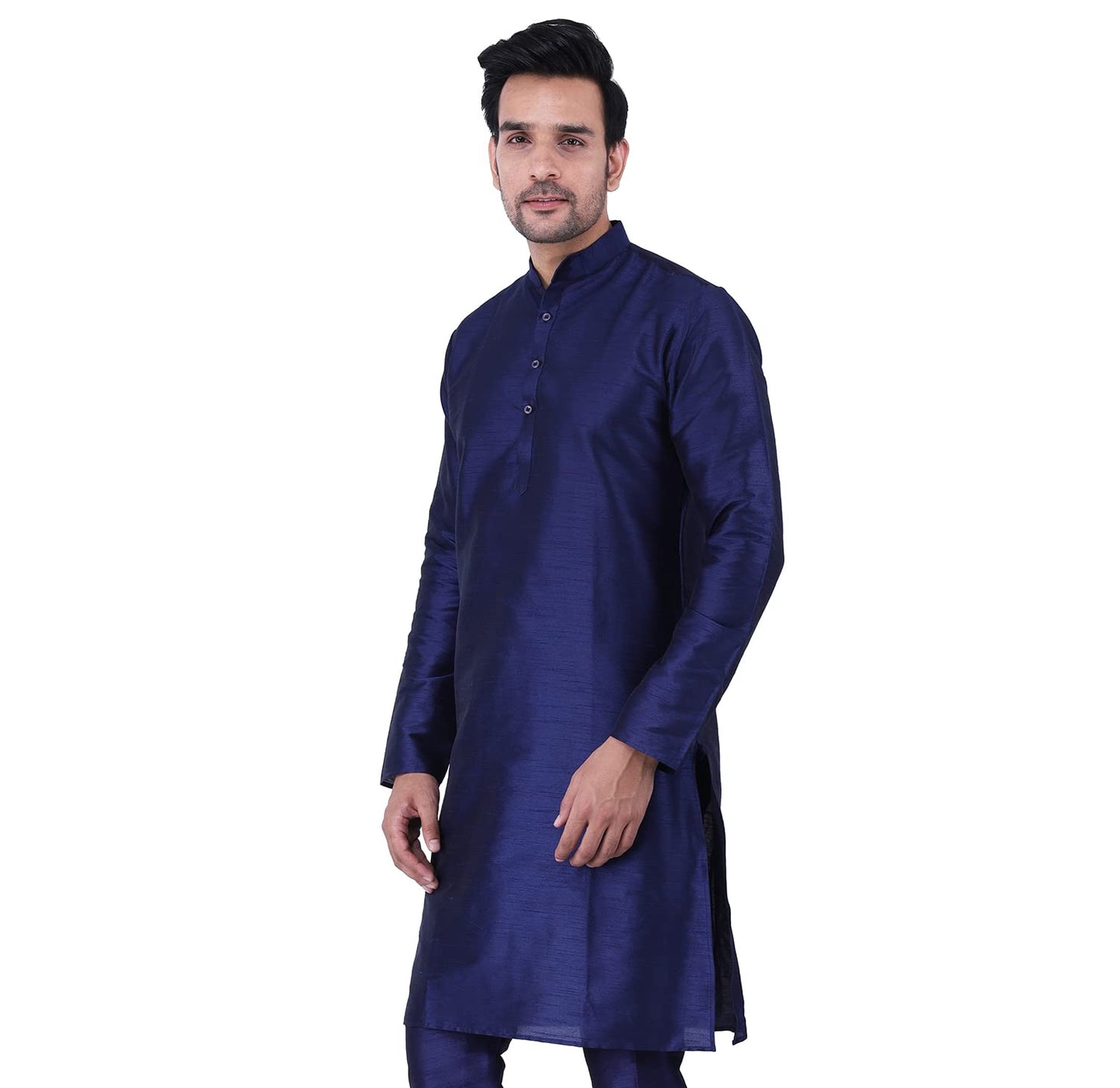 ZYMIN Men's Silk Blend Knee Length Solid Color Style