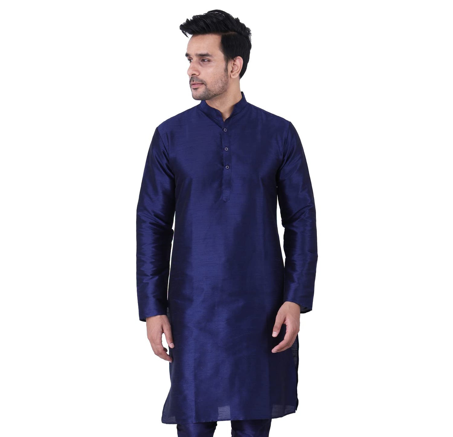 ZYMIN Men's Silk Blend Knee Length Solid Color Style