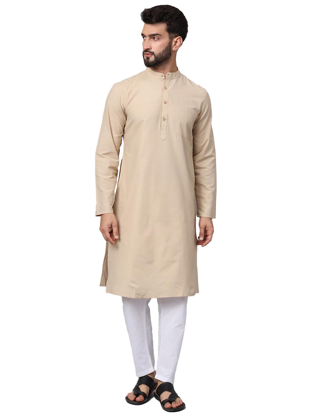 CHIKAN Men's Cotton Regular Premium Long Kurta