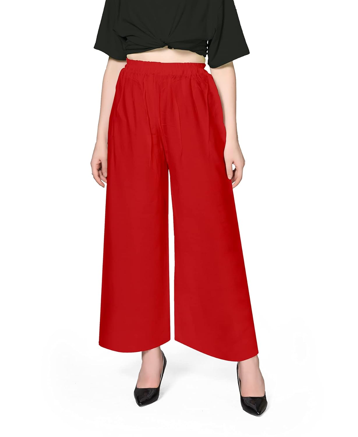Pranjal Women's Premium Regular Fit Rayon Palazzo