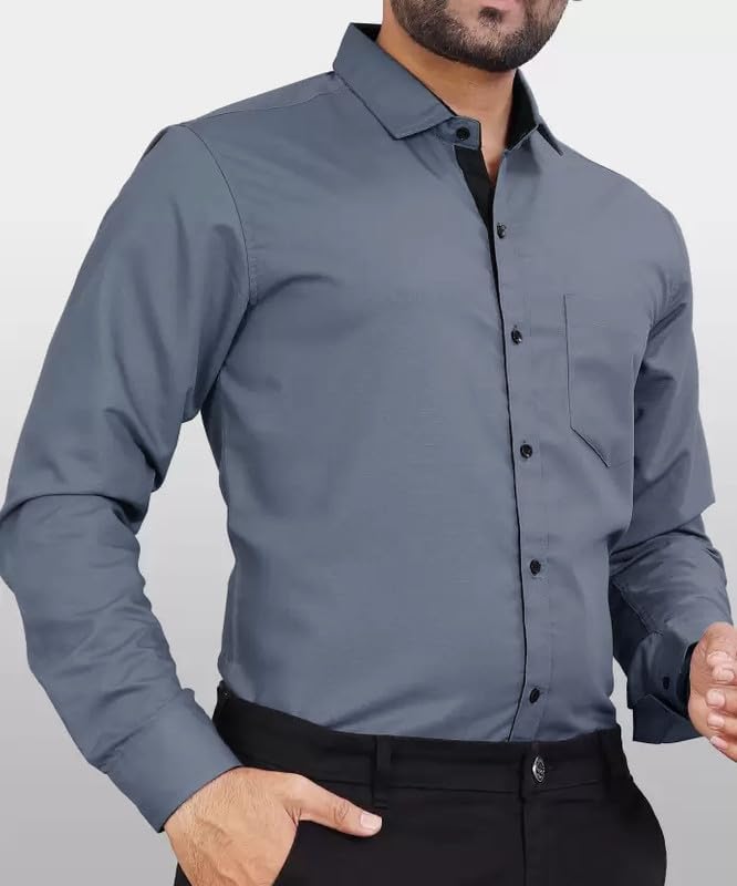 Tee Projekt Shirt for men Cotton Spread Collar Long Sleeve