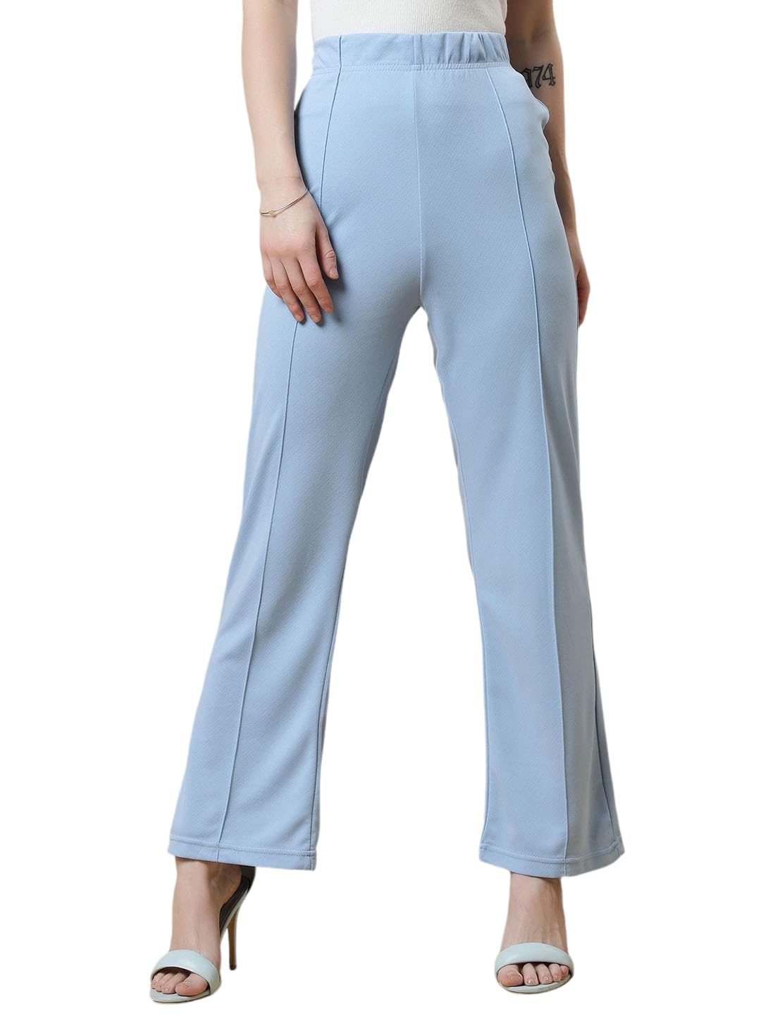 Qyaas Women's Classic Trouser Pants, High Waist